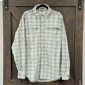 ExOfficio Men’s Long Sleeve Plaid Button Down Vented Sleeves Outdoor Shirt Sz XL